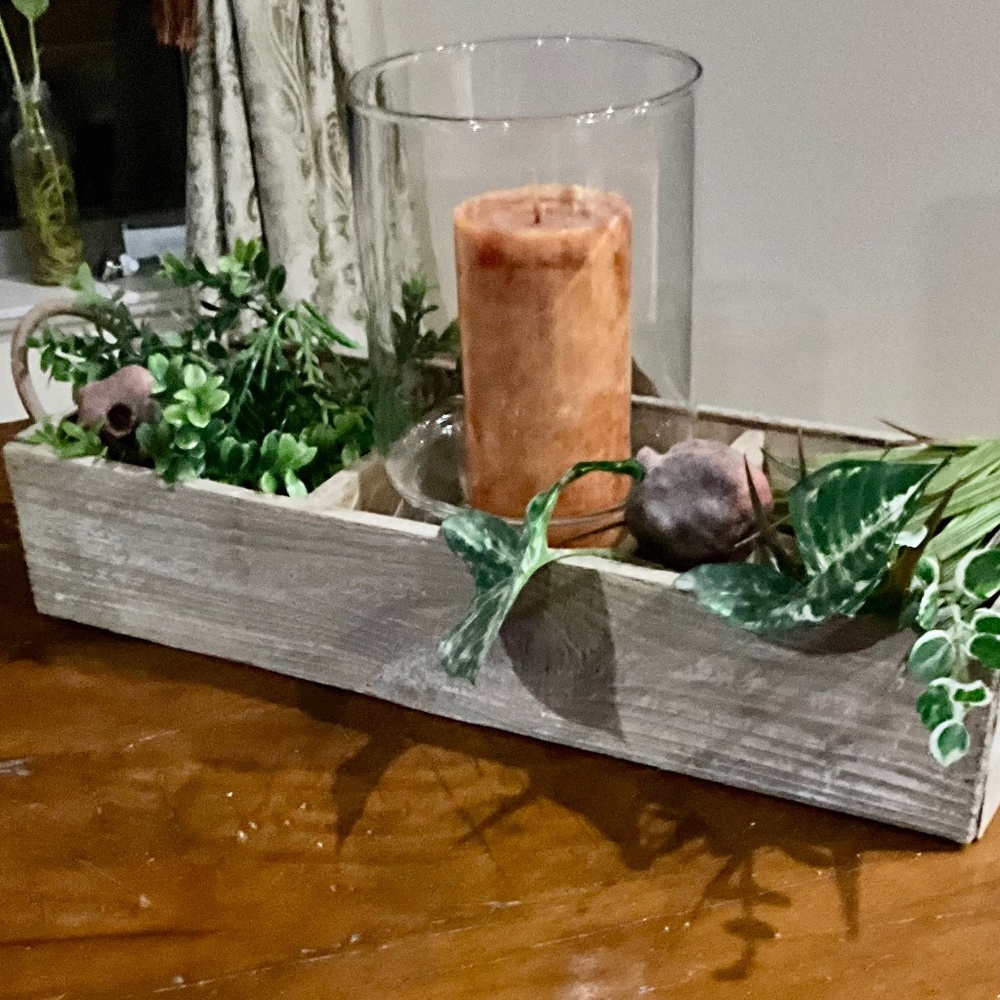 Large Wood Tray Decor, Organizing or Centerpiece with 3 sections
